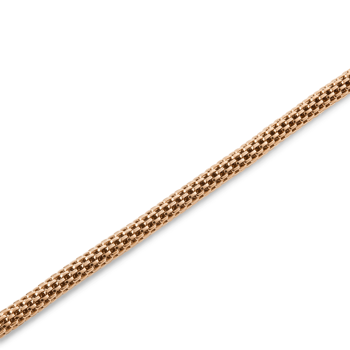 Tide Mesh Bracelet Melrose 2.8のメッシュチェーン部分を拡大した画像です。ローズゴールドの細かなリンクが規則的に連なり、光を受けて繊細な陰影を描き出す上質な質感がお分かりいただけます。