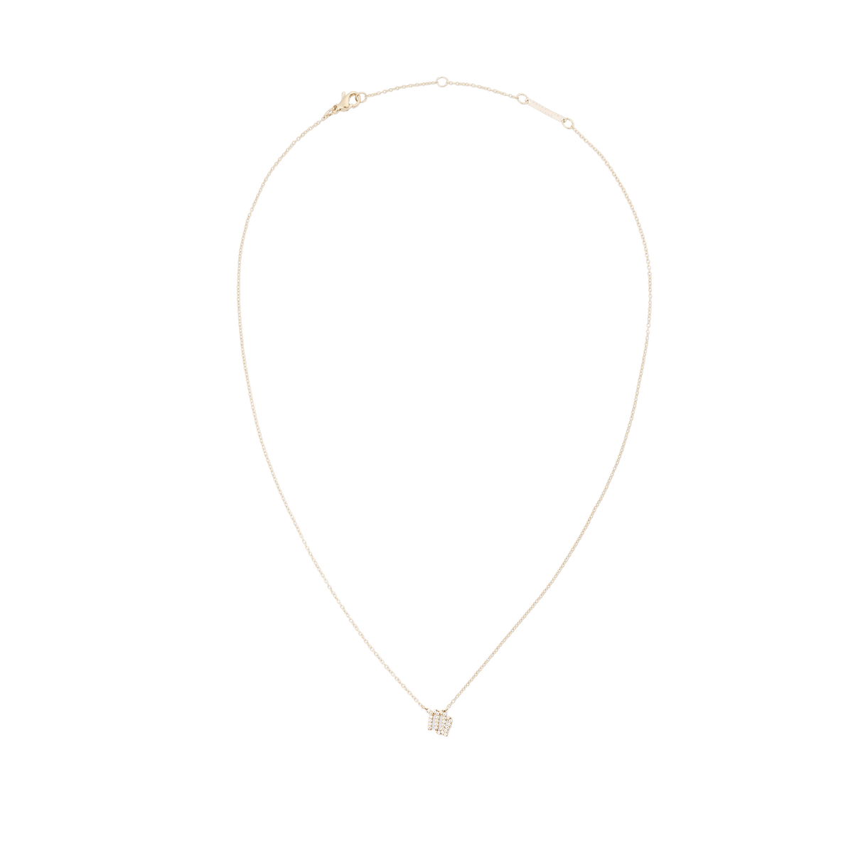 クリスタルZodiac Chain Necklace Goldの全体像。細身のゴールドチェーンに、クリスタルで形作られた星座モチーフのペンダントがあしらわれています。ロブスタークラスプやサイズ調整リングなど、細部のディテールもご確認いただける商品写真です。