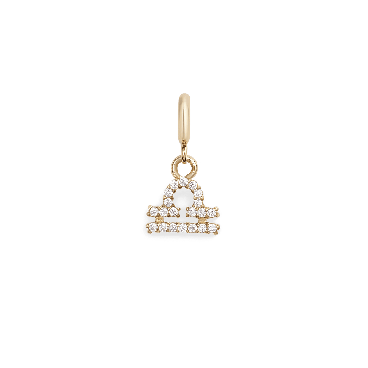 天秤座のシンボルをモチーフにしたダニエルウェリントンのZodiac Watch Charm Gold。均整のとれた天秤のデザインに、キュービックジルコニアが丁寧にセットされ、ゴールド仕上げのバチカンとともに上品な輝きを放ちます。