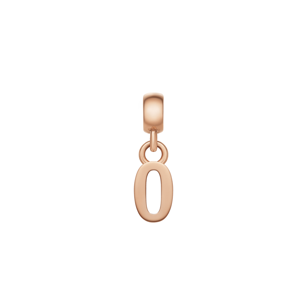 数字の「0」をモチーフにしたDaniel WellingtonのNumber Charm Rose Gold。楕円形の柔らかなフォルムにポリッシュ仕上げのローズゴールドが上品な輝きを放ち、上部のベイル部分でブレスレットやネックレスに取り付けられるパーソナライズチャームです。