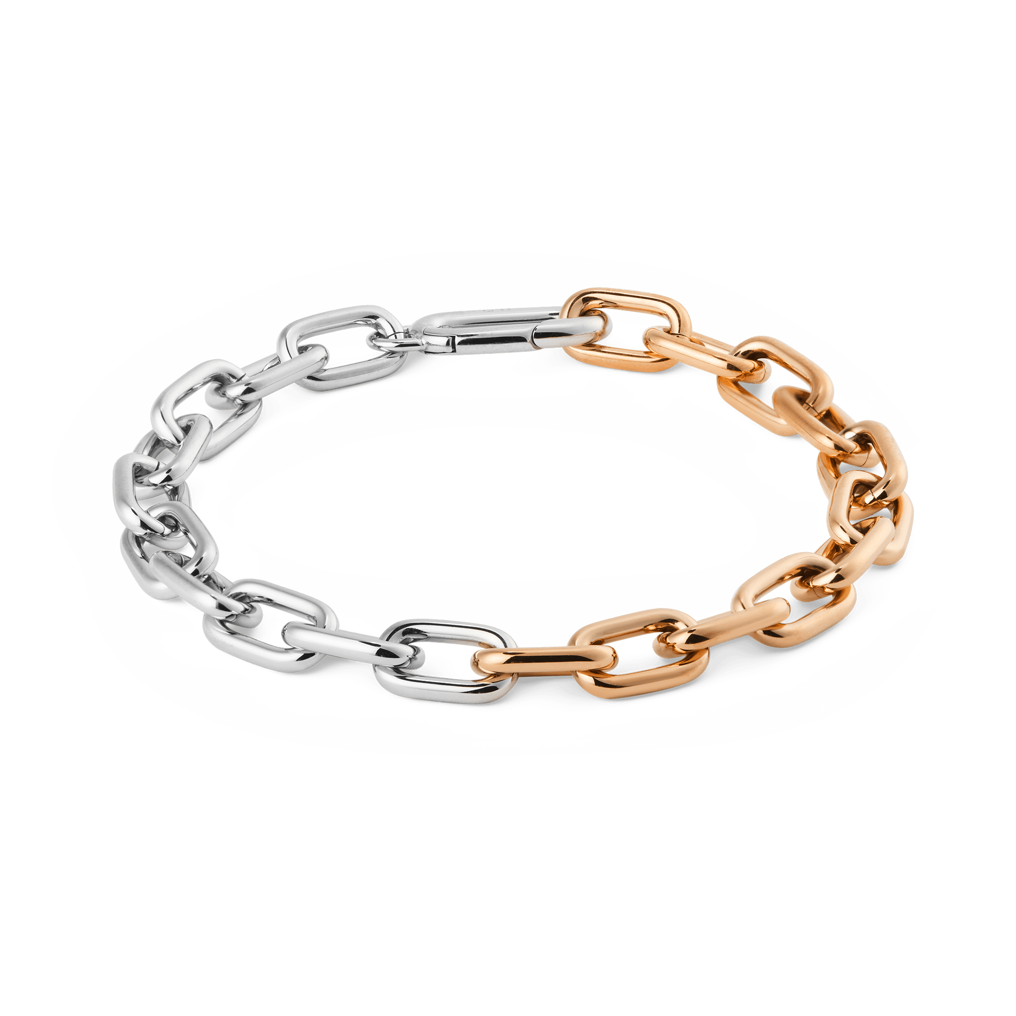 Contrast Link Bracelet Two Tone Rose Gold Contrast Link Bracelet Two Tone Rose Gold