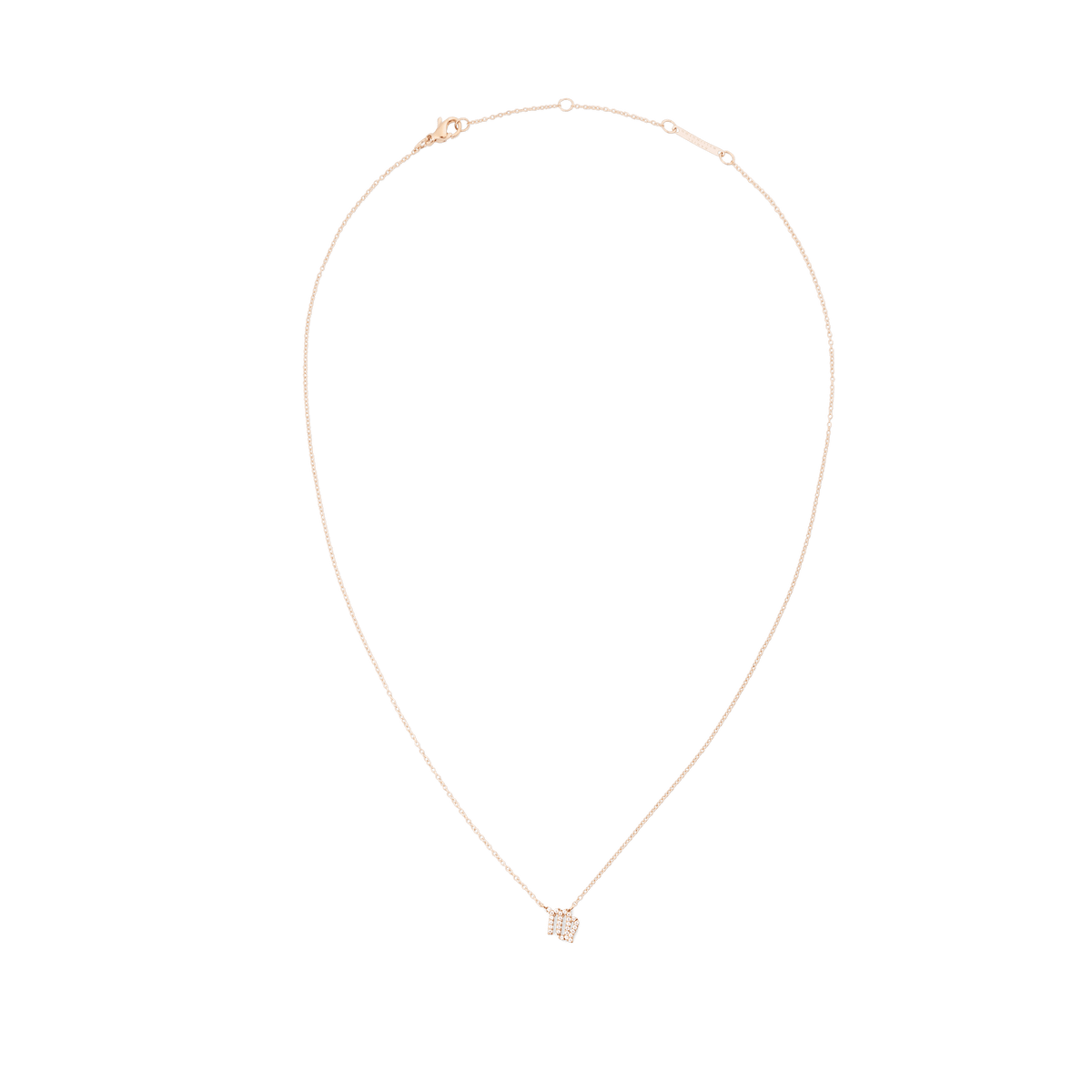 Daniel Wellington Crystal Zodiac Chain Necklace Rose Goldのさそり座モデルです。ローズゴールドの細身なチェーンがループ状に広げられ、中央下部にはクリスタルで装飾されたさそり座のペンダントトップがあしらわれています。