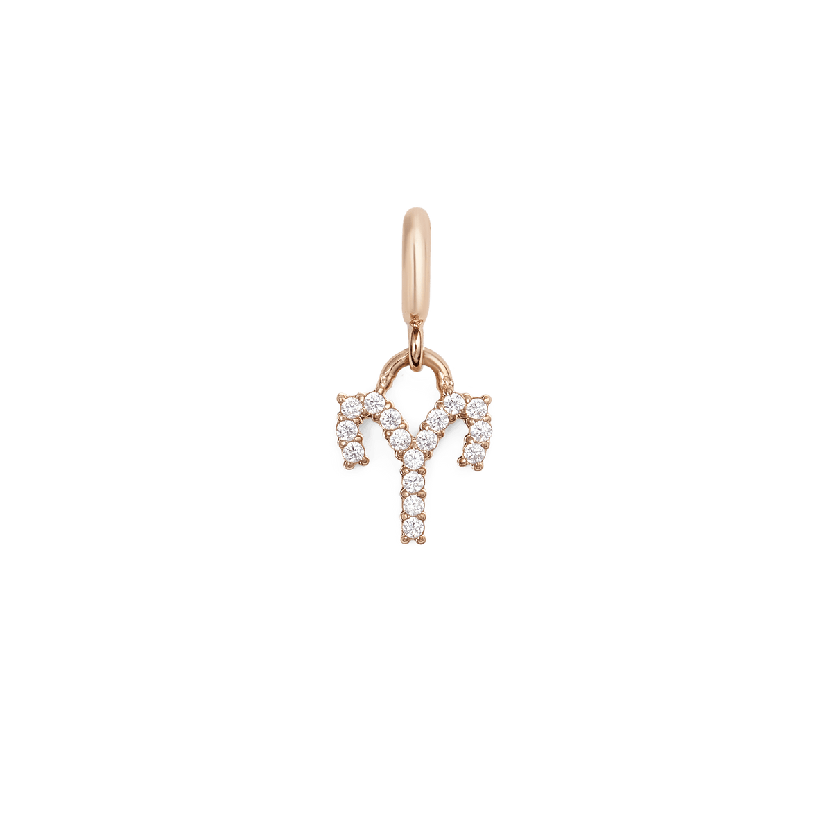 ダニエルウェリントンのZodiac Watch Charm Rose Goldは、牡羊座のシンボルをモチーフにしたデザインです。キュービックジルコニアが星座のラインに沿って一粒ずつセットされ、ローズゴールドの上品な輝きと調和しています。