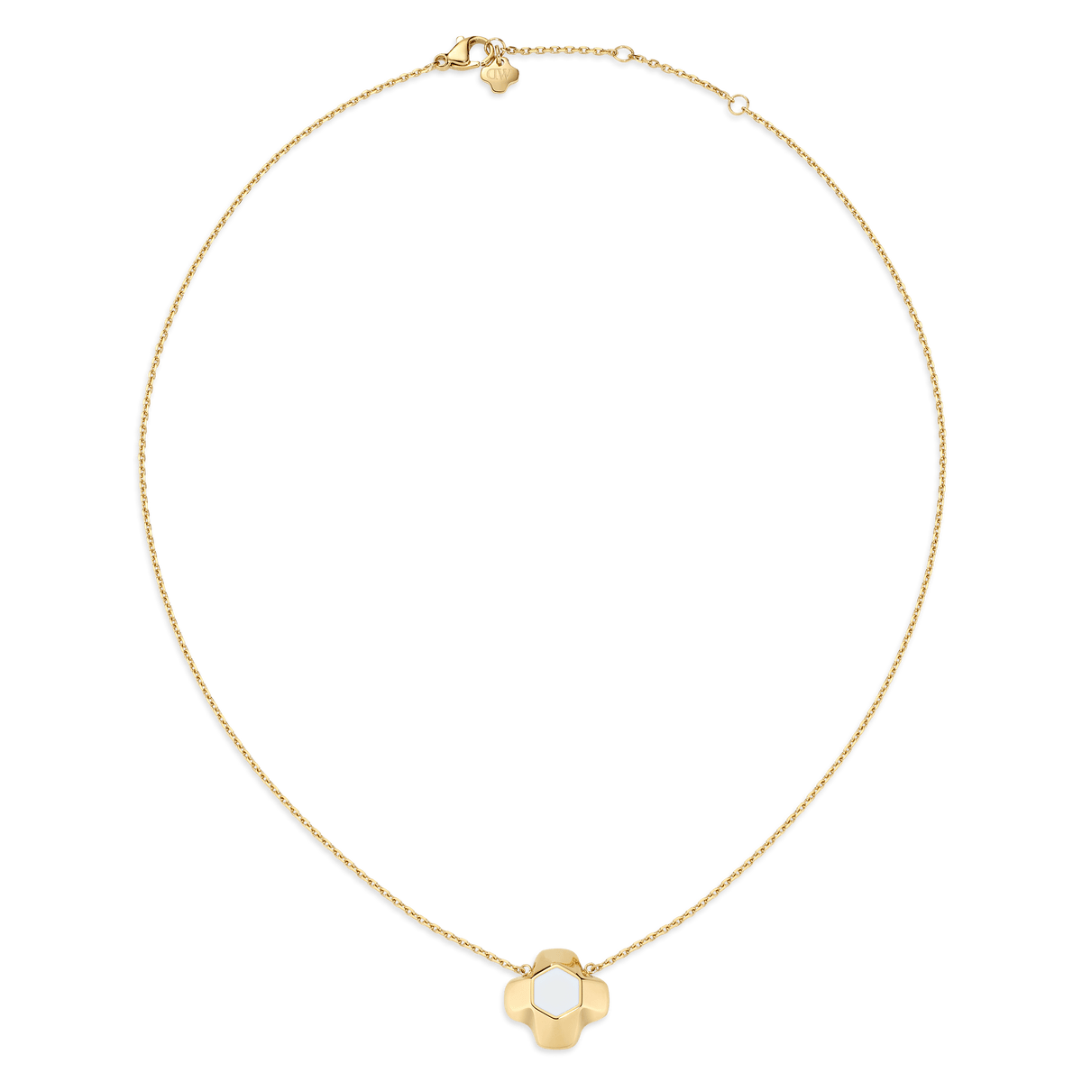 North Star Necklace 1 Medium White Enamel Gold
