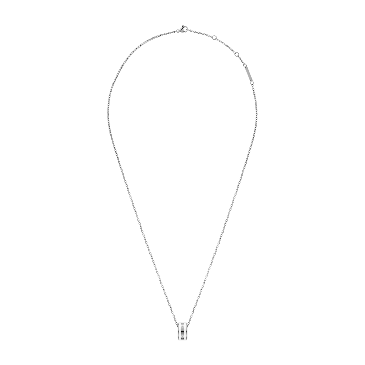 Emalie Necklace Silver Satin White