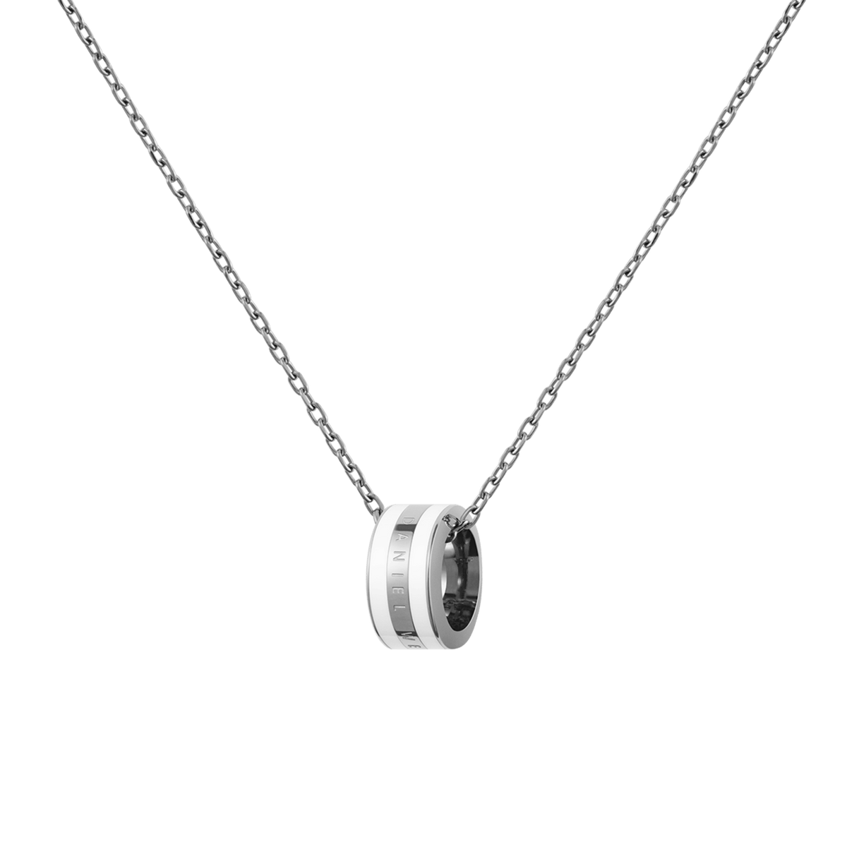 Emalie Necklace Silver Satin White