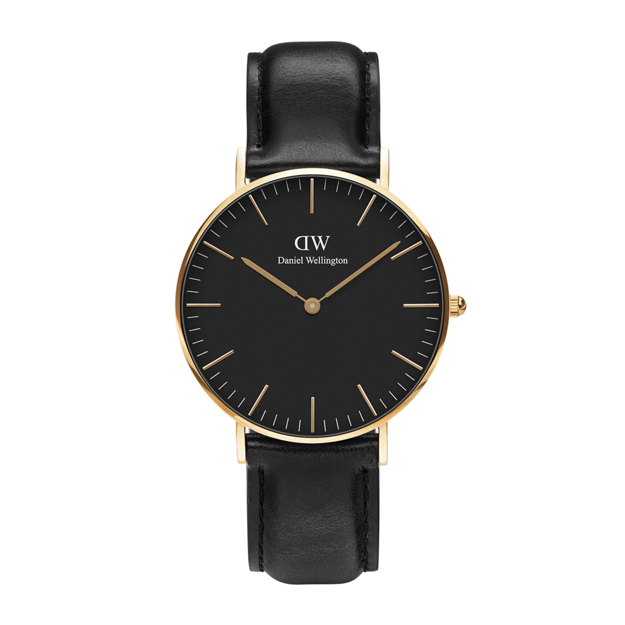 Classic Sheffield Gold Watch with Black Dial DW