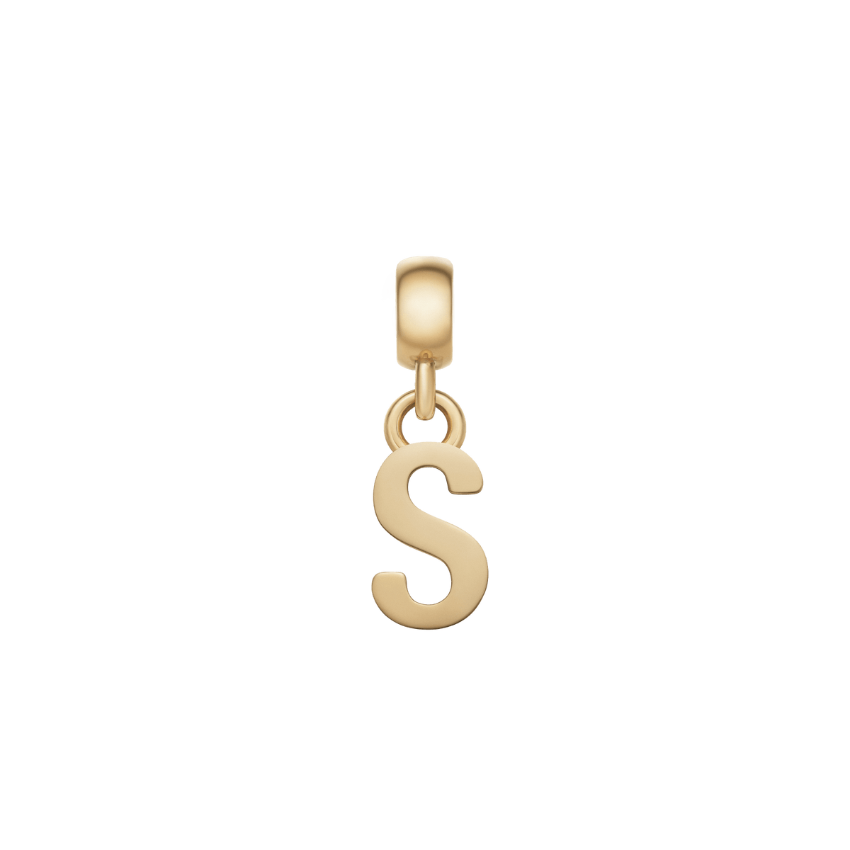 ゴールド仕上げのアルファベット「S」をモチーフにしたレターチャームです。なめらかなS字の曲線が美しく、ベイルとリングを使ってブレスレットやネックレスに取り付けられます。Daniel Wellingtonのチャームなら、アクセサリーのアクセントとしてお楽しみいただけます。