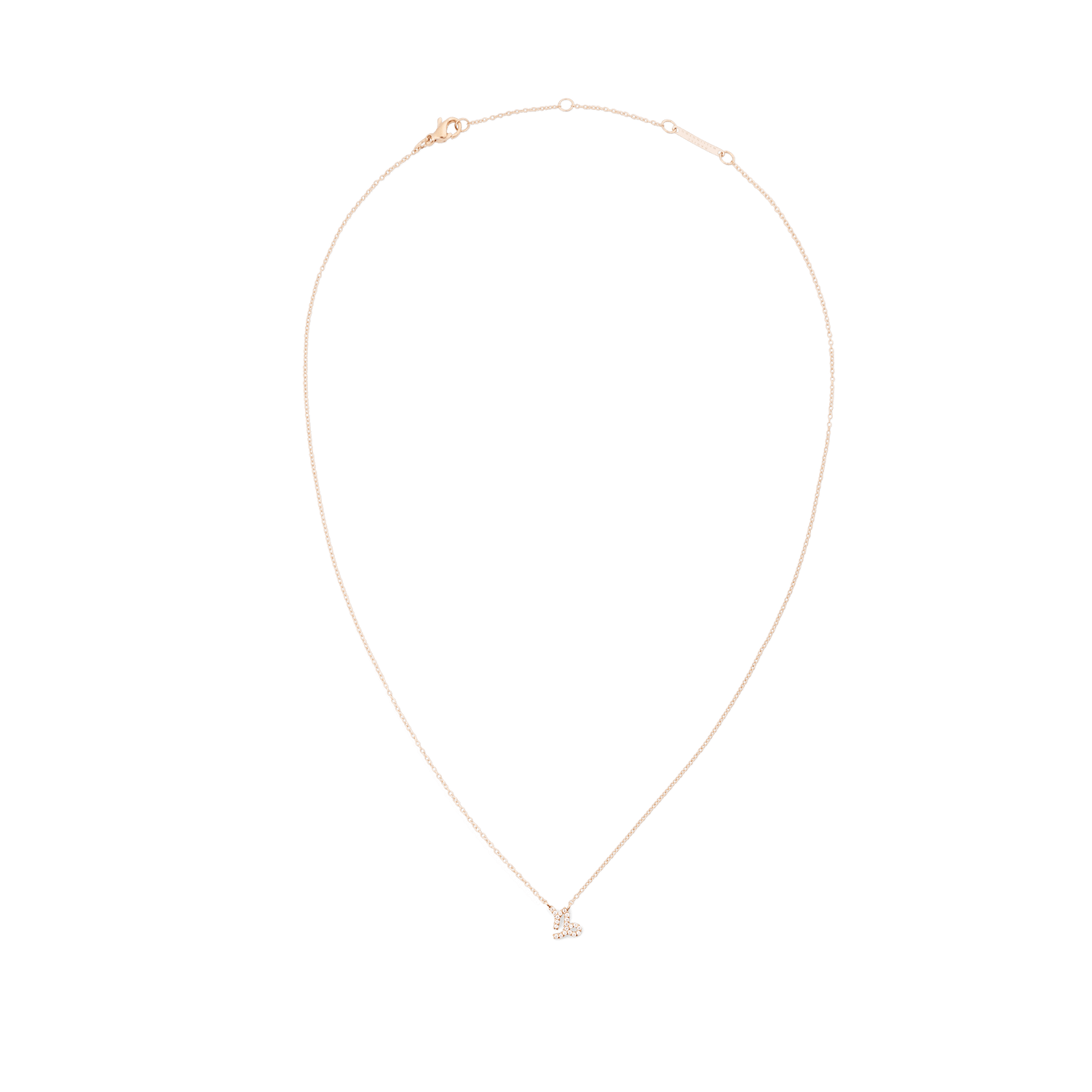 Crystal Zodiac Chain Necklace Rose Gold