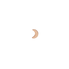 ダニエルウェリントン Moon Stud Rose Goldの三日月モチーフ片耳用スタッドピアス。磨き上げられたローズゴールドの表面が光をやわらかく反射し、控えめながらも印象的なデザインです。