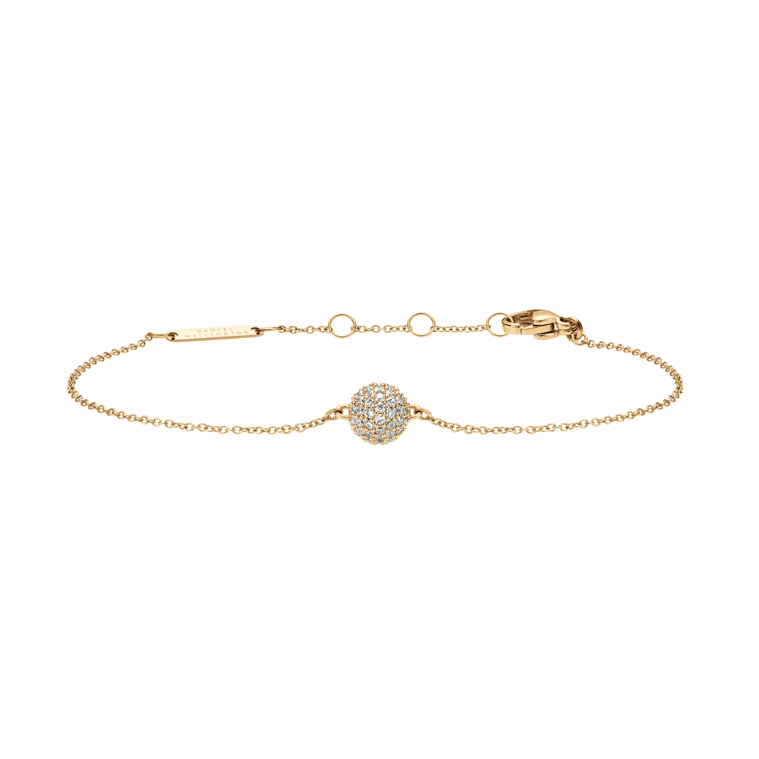 Pavé Crystal Pendant Bracelet Gold