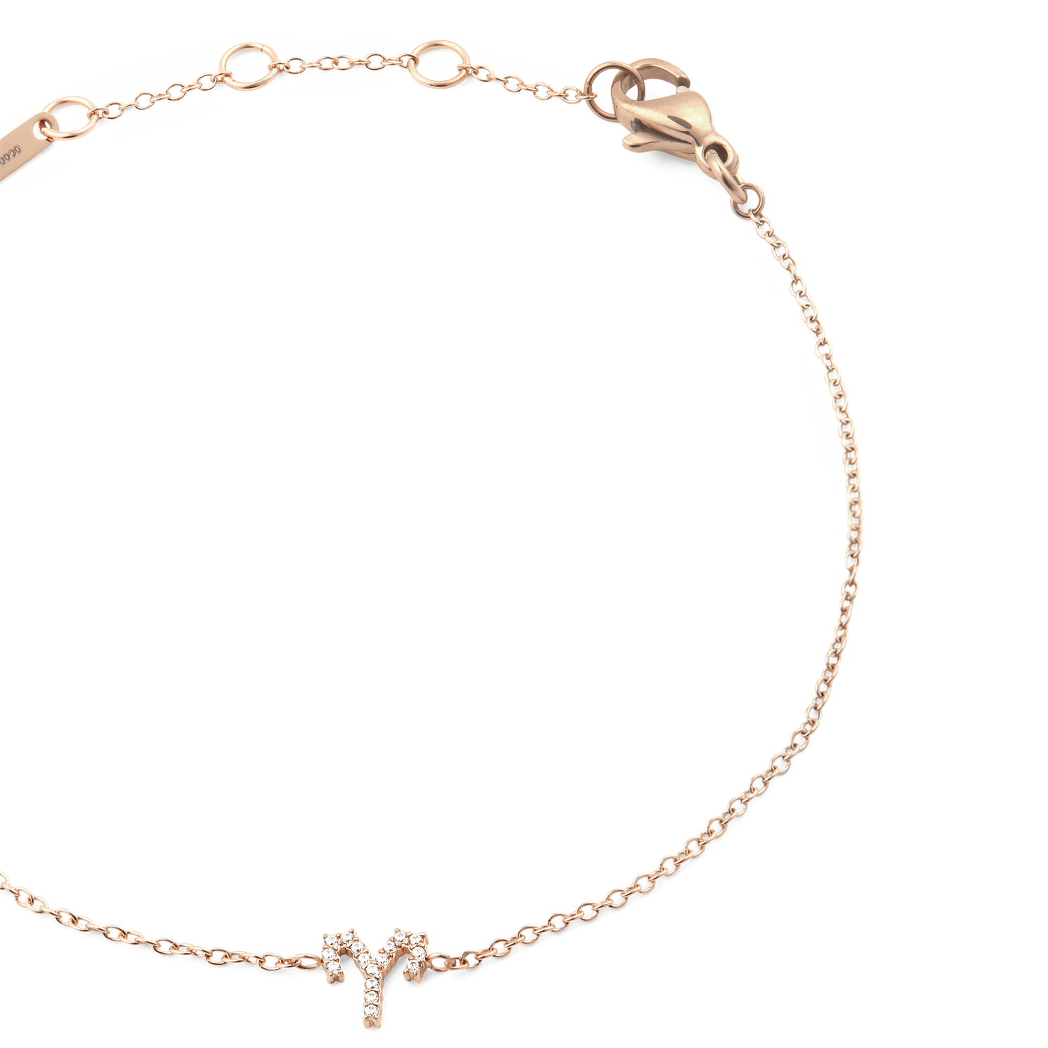 Crystal Zodiac Chain Bracelet Rose Gold