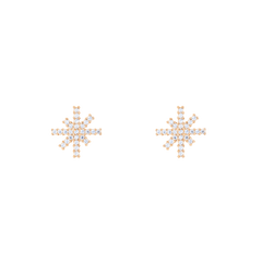Daniel WellingtonのMirelle Star Earrings ローズゴールドスタッドピアス。八方に広がる星型のシルエットに沿って、ホワイトキュービックジルコニアが丁寧にセッティングされています。ペアの商品画像です。