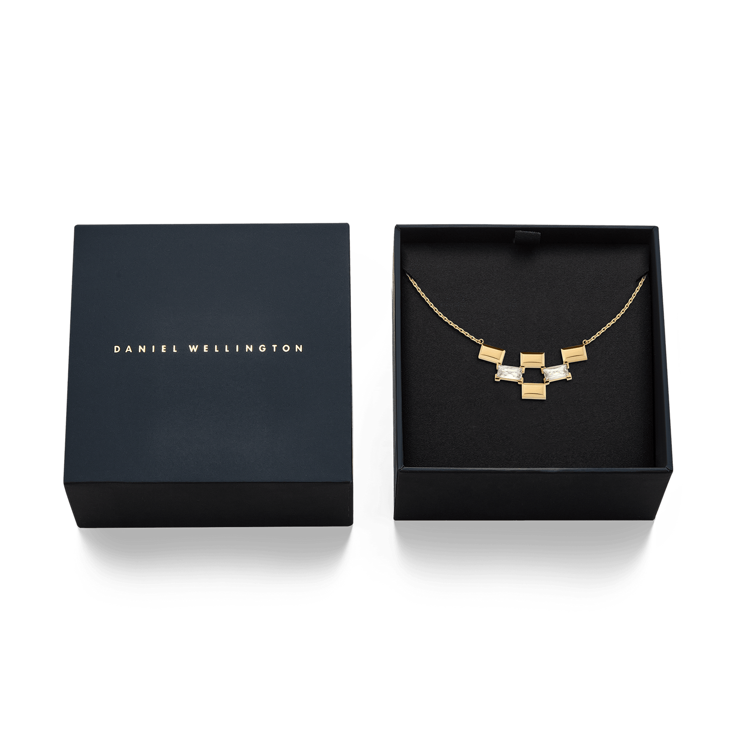 Bric Necklace Multi Crystal Gold