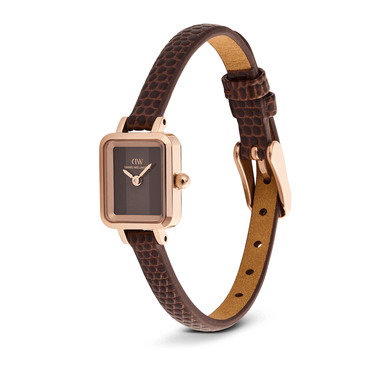 Quadro Mini Brown Lizard Padstow Rose Gold