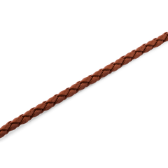 Daniel Braided Leather Bracelet St Mawes 2.8の編み込みレザー部分をクローズアップした画像です。均一に編み上げられたライトブラウンのタンニンなめし革の質感と、細やかな編み目のディテールがよくわかります。