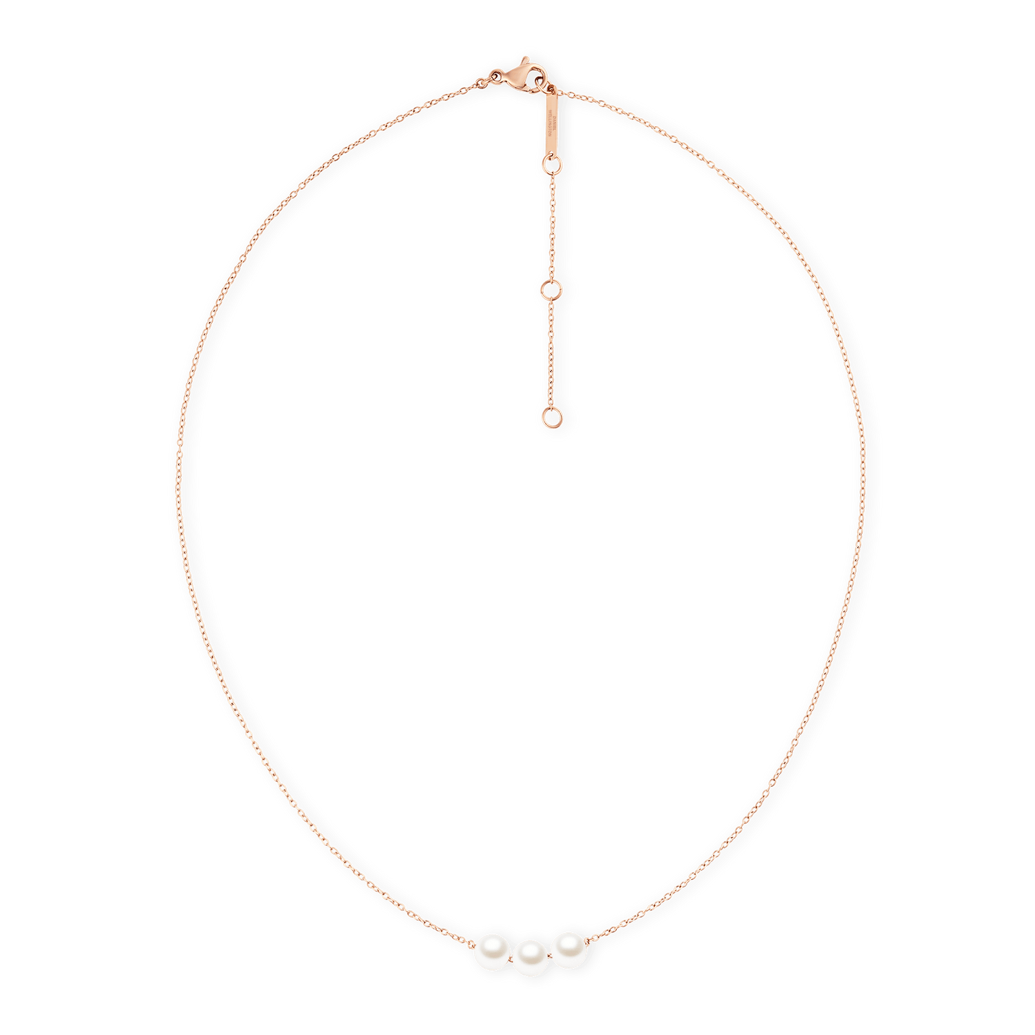Pearl Trio Necklace Rose Gold