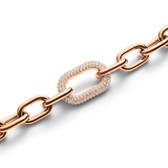 Crystal Link Bracelet Rose Gold