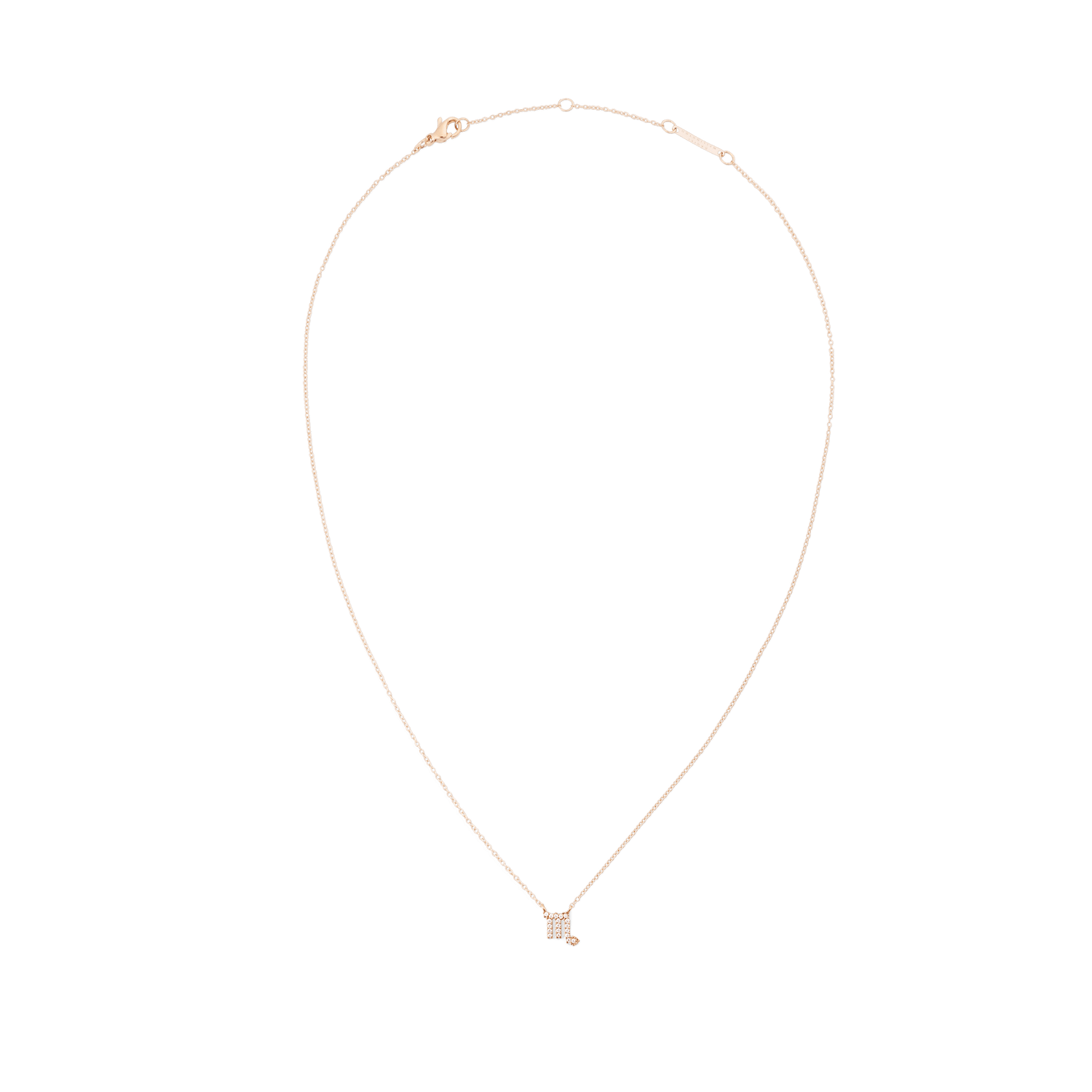 Crystal Zodiac Chain Necklace Rose Gold