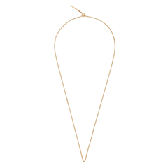 ダニエルウェリントンのCharms Chain Necklace ゴールドカラーを縦に伸ばした状態の商品写真です。繊細なチェーンのリンクや、スライド式クラスプによる長さ調節の様子がご確認いただけます。