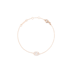 かに座モチーフのCrystal Zodiac Chain Bracelet Rose Goldを白い背景に配置した全体画像です。ローズゴールドの細身チェーンが円を描くようにレイアウトされ、下部にはクリスタルで縁取られた蟹座のシンボルが繊細に輝いています。