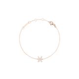 うお座のシンボルをクリスタルで表現したCrystal Zodiac Chain Bracelet Rose Goldの商品画像です。白い背景にブレスレットを円を描くように配置し、アジャスターチェーンやロブスタークラスプのディテールが確認できます。
