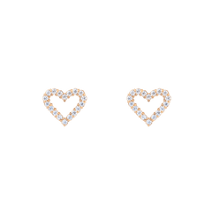 Daniel WellingtonのMirelle Heart Earringsは、ローズゴールドのスタッドピアスです。ホワイトキュービックジルコニアがハートの輪郭に沿ってセッティングされ、繊細な輝きを放つデザインとなっています。