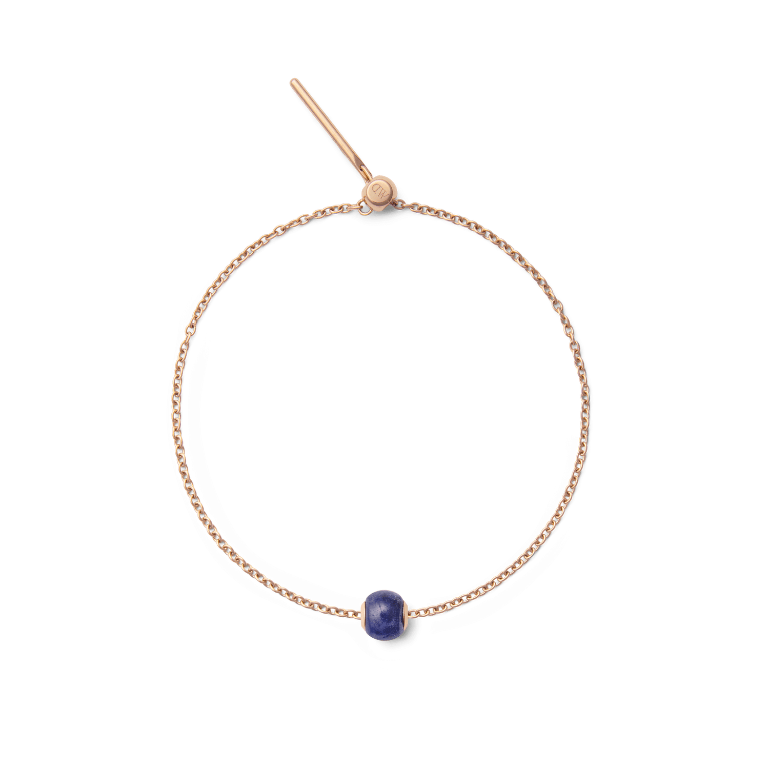 Blue Spot Orb Rose Gold Charm