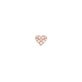 ダニエルウェリントンのCrystal Heart Studピアス（ローズゴールド）の単体画像です。ハート型のフレームに9粒のクリスタルがあしらわれた、小ぶりで上品なスタッドデザインです。