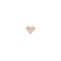 ダニエルウェリントンのCrystal Heart Studピアス（ローズゴールド）の単体画像です。ハート型のフレームに9粒のクリスタルがあしらわれた、小ぶりで上品なスタッドデザインです。