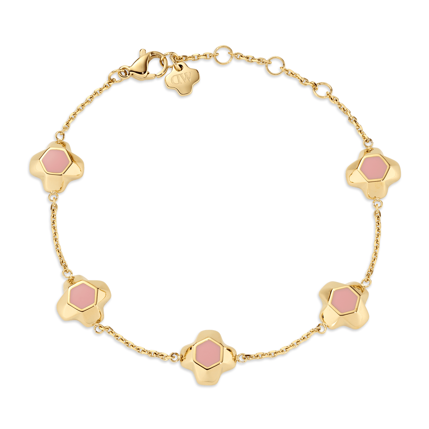North Star Bracelet 5 Small Apricot Enamel Gold