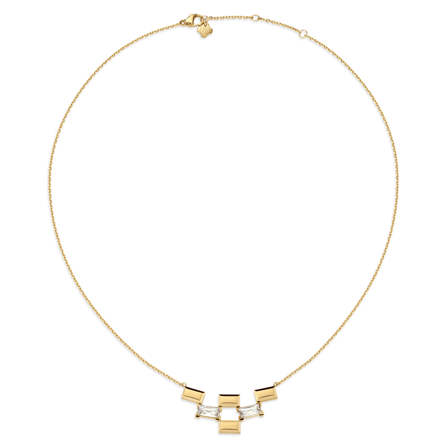Bric Necklace Multi Crystal Gold