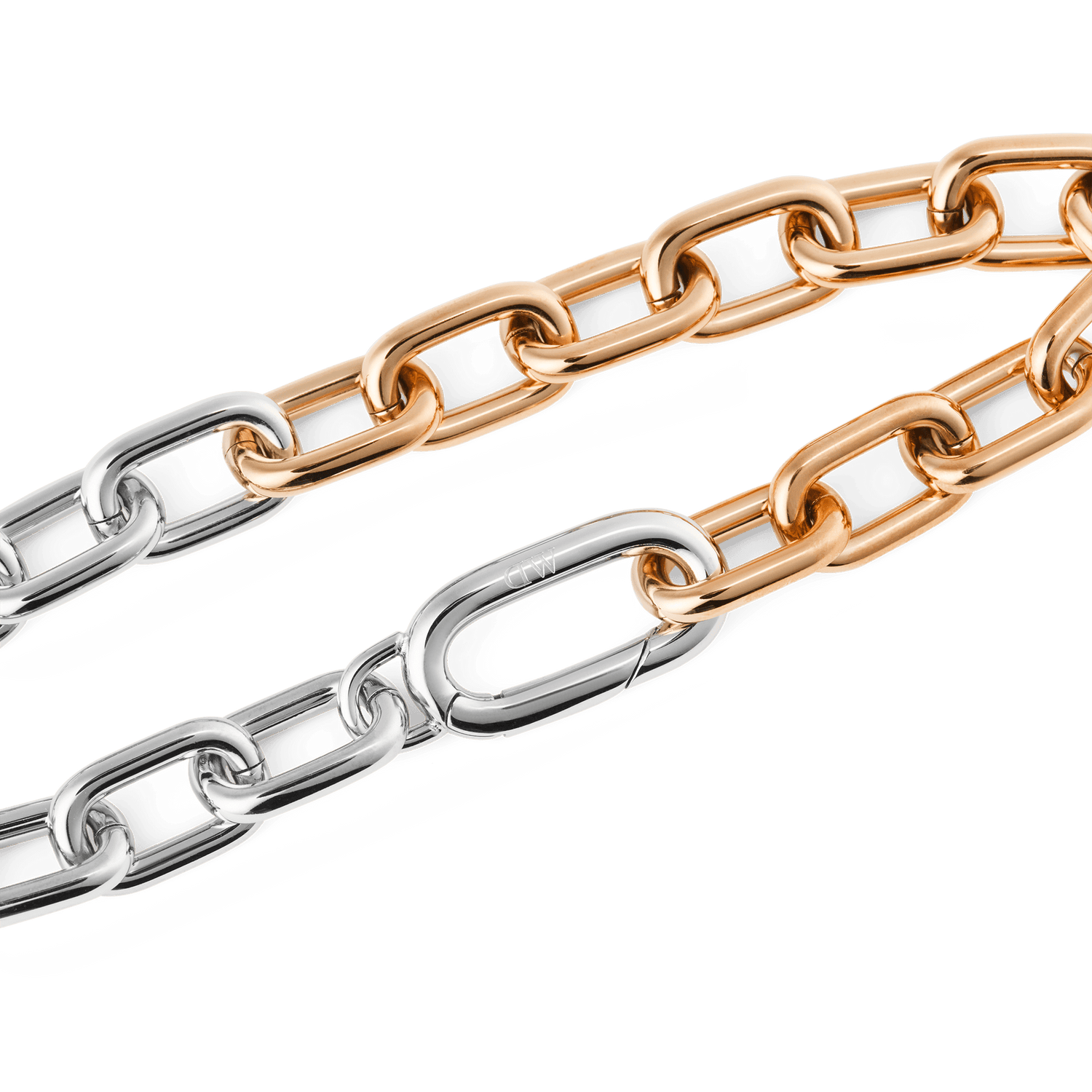 タグ付き✨センソユニコ　エリーシャ　アート　カットソー　パワーネット　イタリア製 Contrast Link Bracelet Two Tone Rose Gold