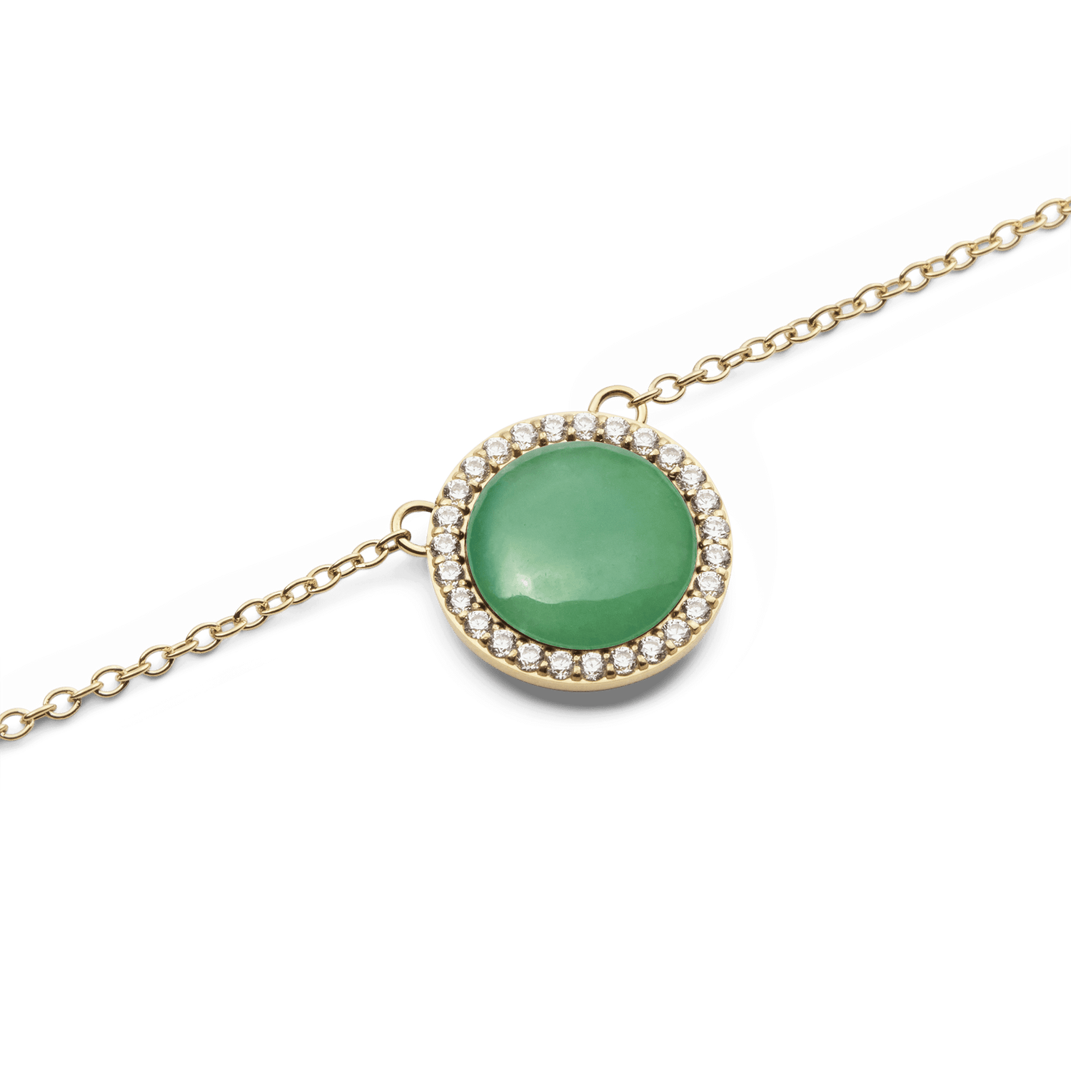 Audrey Necklace Jade Gold