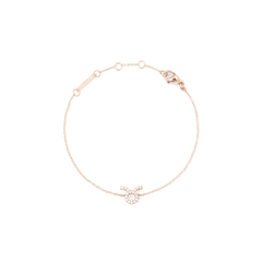 Daniel Wellington Crystal Zodiac Chain Braceletのローズゴールドモデル全体像です。おうし座のシンボルをクリスタルであしらったペンダントが、細身のチェーンの中央に配されています。ロブスタークラスプとアジャスターのディテールもご確認いただけます。