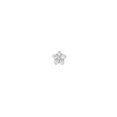 Daniel Wellington Crystal Star Stud Silverの正面クローズアップ画像。6粒のキュービックジルコニアが星型に配置され、シルバーの地金に透明感のある輝きを添える小ぶりなスタッドピアスです。