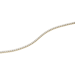 ダニエルウェリントン Classic Tennis Braceletのゴールドチェーン部分をクローズアップした写真です。2mmのキュービックジルコニアが一粒ずつ爪留めされた細身のラインが、緩やかなカーブを描いています。