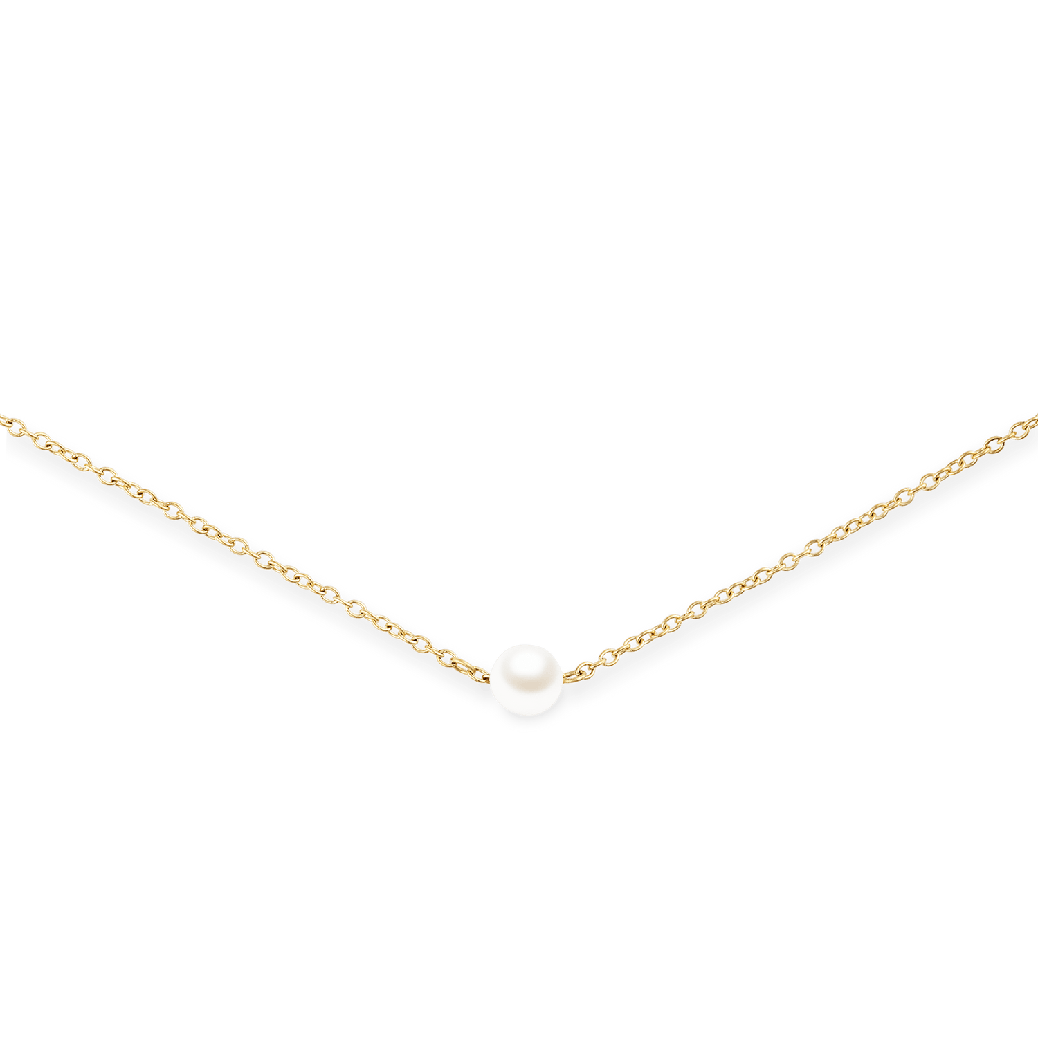 Pearl Step Necklace Gold