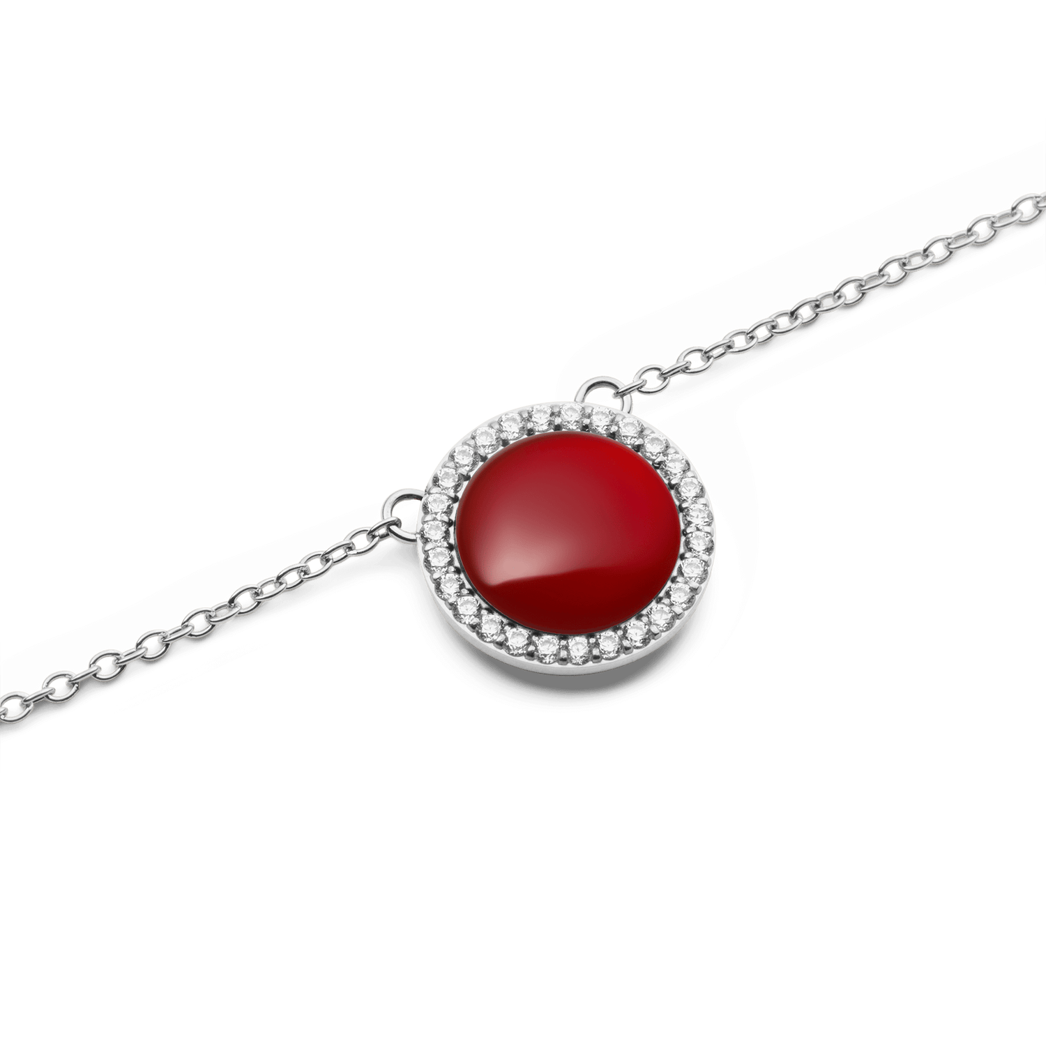 Audrey Necklace Red Agathe Silver