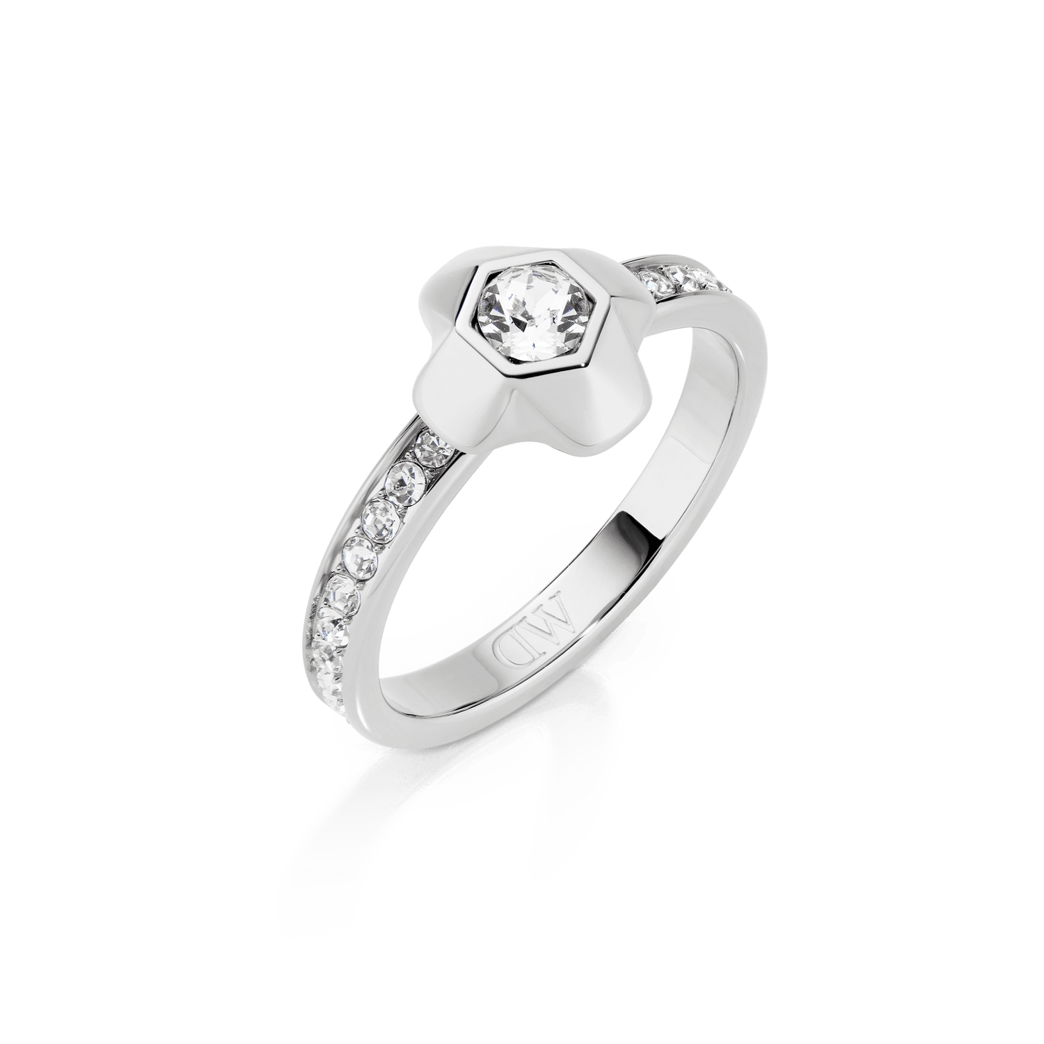 North Star Ring Small Lumine Sidestones Silver