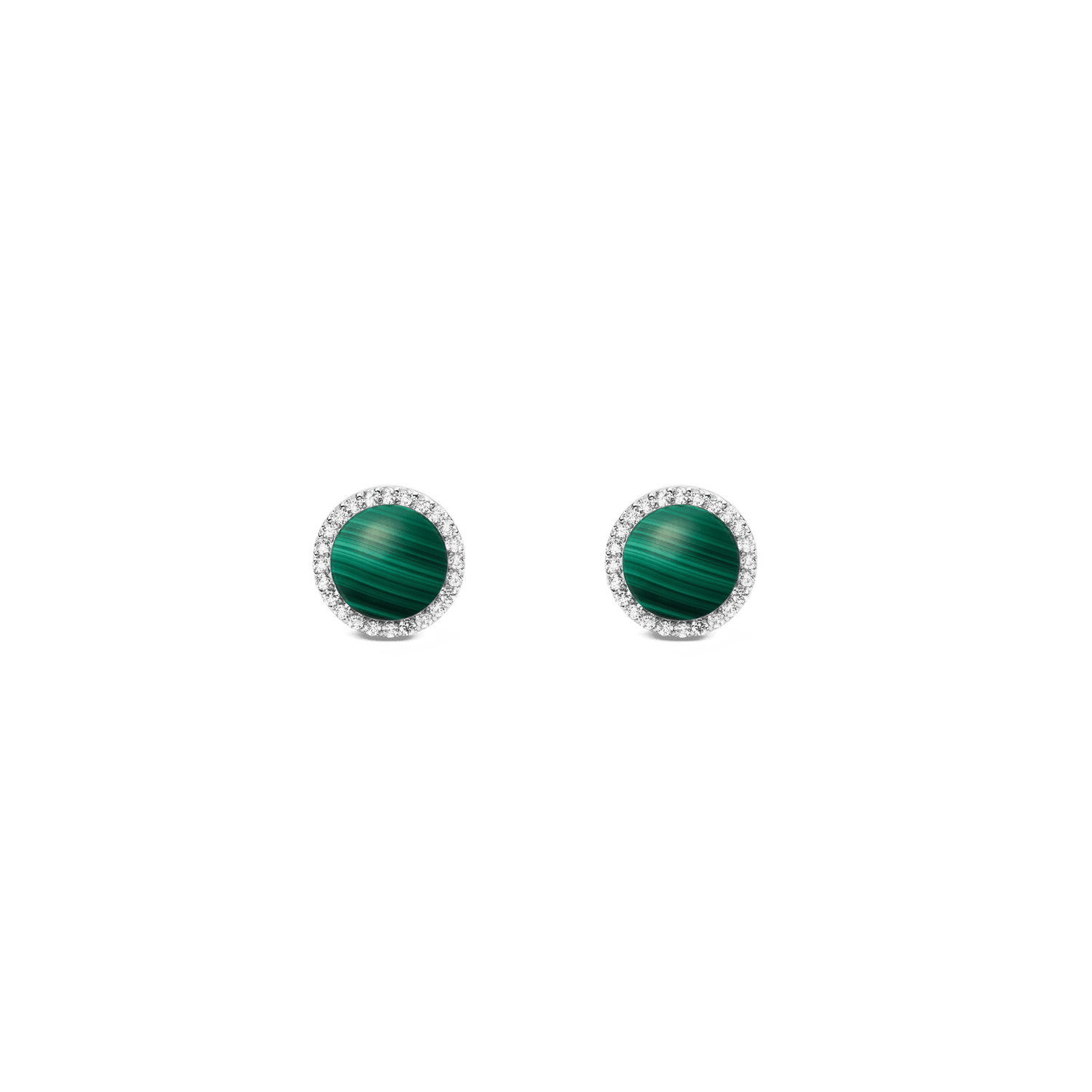 Audrey Earrings Malachite Silver