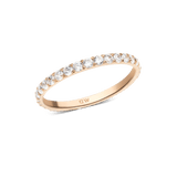 Daniel Wellington Mirelle Eternity Ring ローズゴールド 2mmの商品画像です。全周にホワイトキュービックジルコニアが爪留めされた細身のリングで、内側にはブランドロゴの刻印が施されています。
