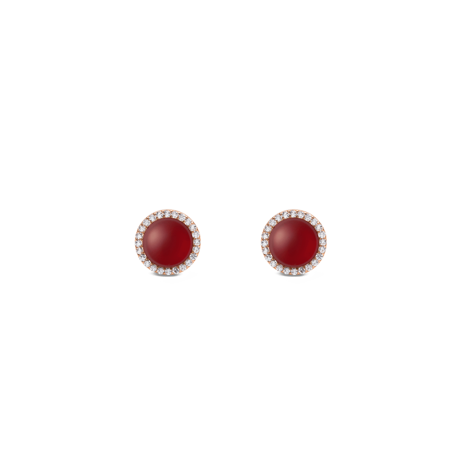 Audrey Earrings Red Agathe Rose Gold