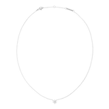 ダニエルウェリントン Mirelle Star Necklace Silverの全体像。細いシルバーチェーンの中央に、キュービックジルコニアをあしらった小さな星のモチーフが配置されています。ロブスタークラスプとアジャスターチェーンも確認できます。