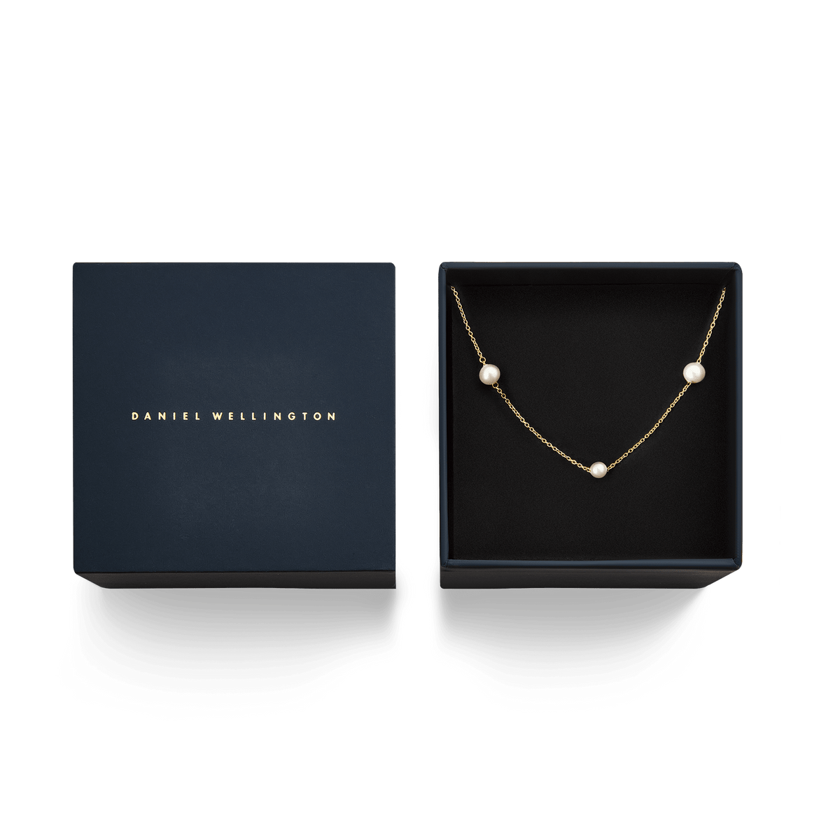 Pearl Step Necklace Gold