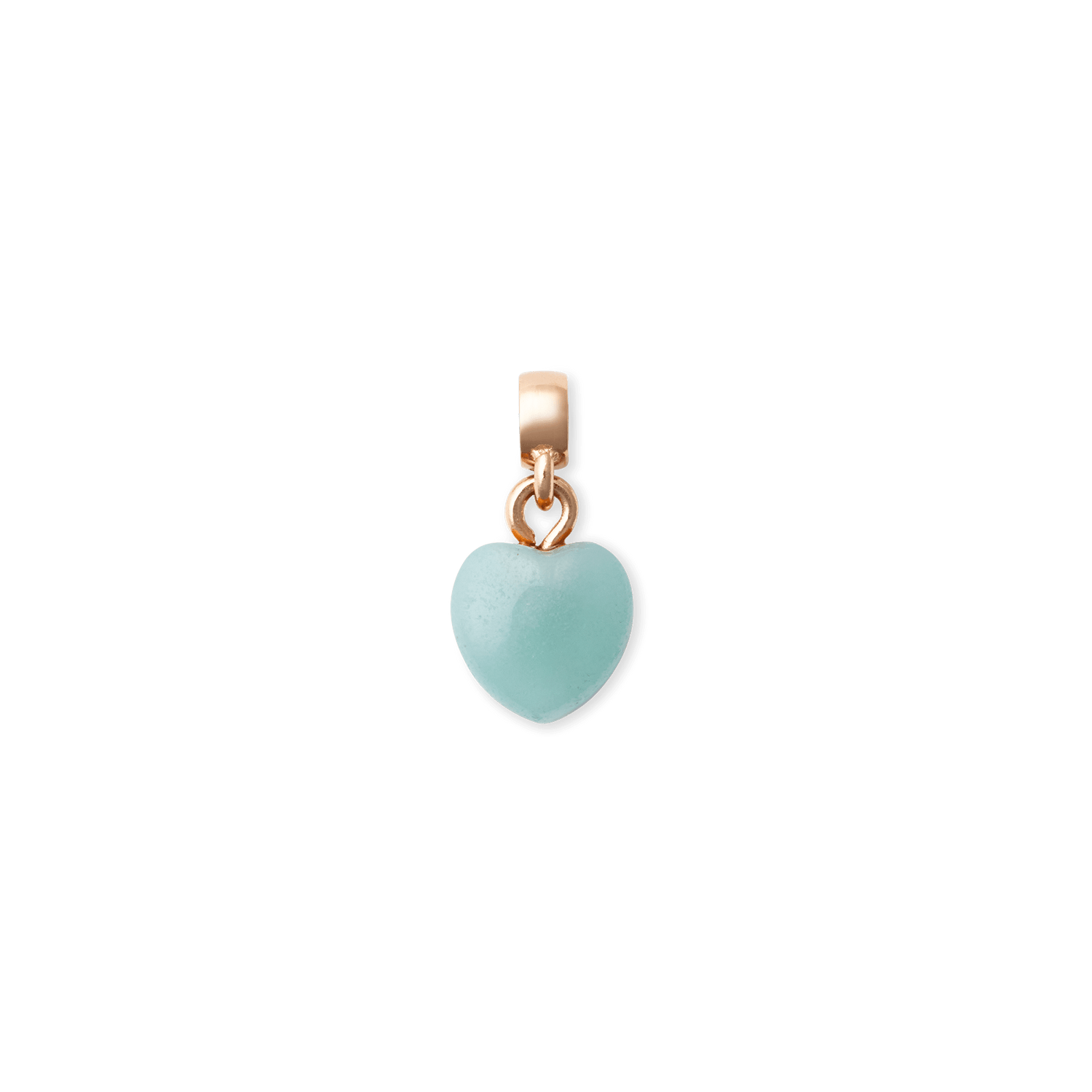 Amazonite Heart Rose Gold Charm