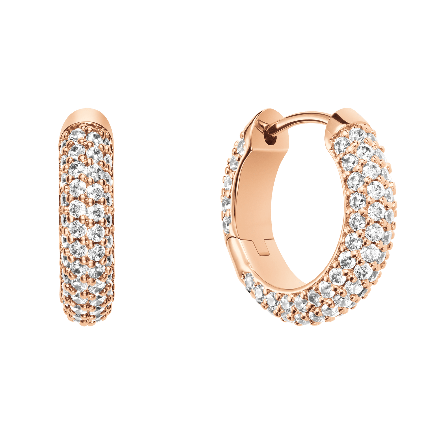 Pavé Crystal Earrings Rose Gold
