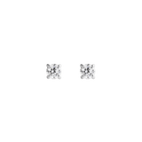 ダニエルウェリントンのMirelle Solitaire Stud Earrings Silverです。4本爪のシルバーセッティングに、ホワイトキュービックジルコニアが一粒ずつあしらわれたスタッドピアスです。