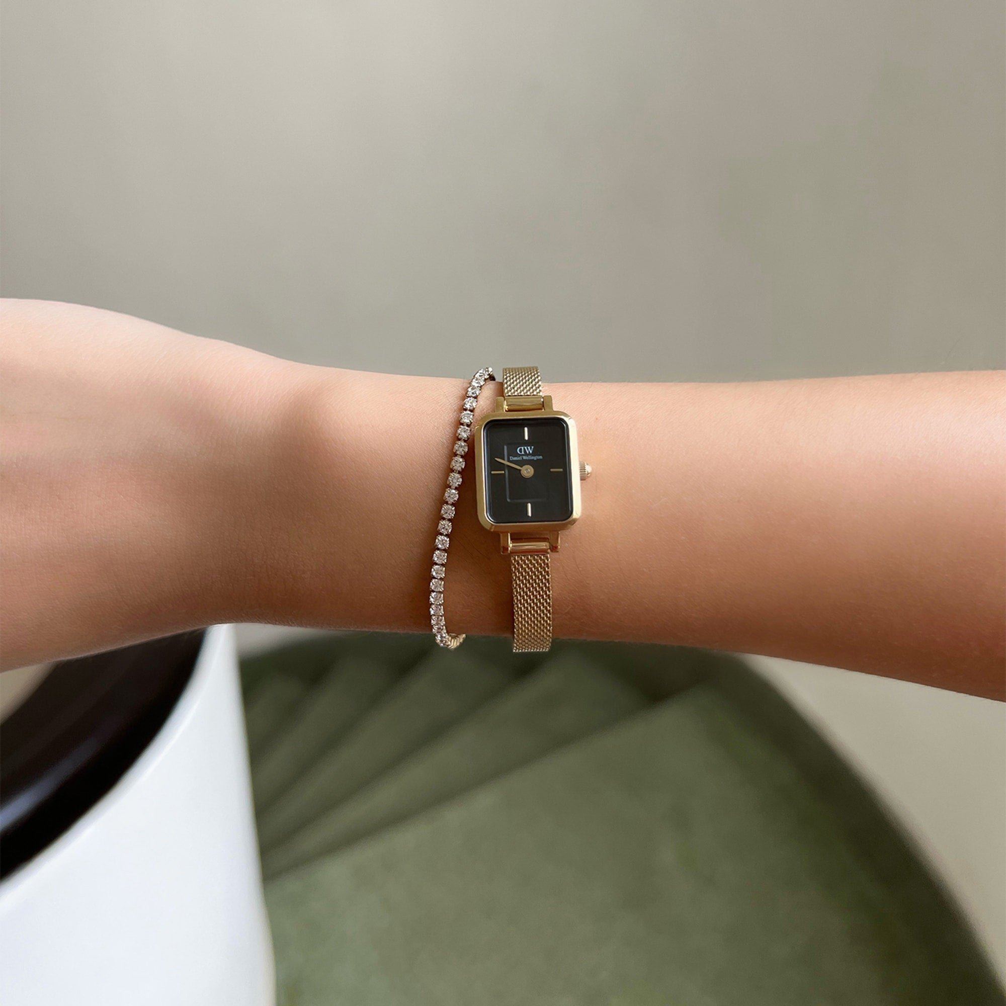 ダニエルウェリントン Daniel Wellington Quadro mini EVERGOLD Onyx DW00100652 腕時計 レディース... フリーサイズ 黒/白/赤