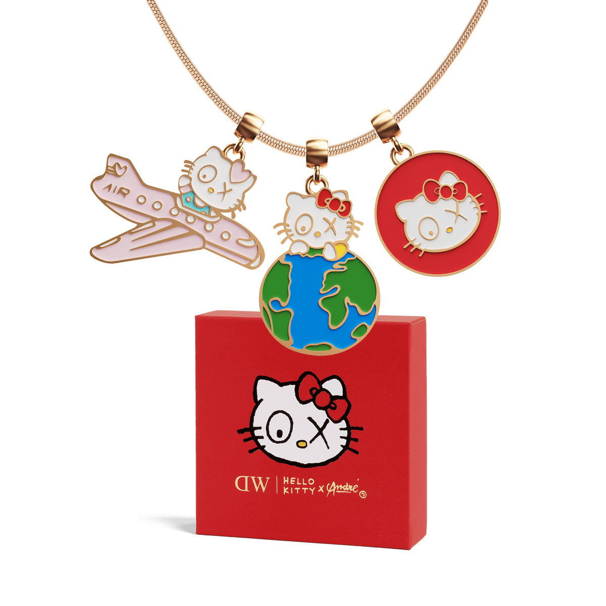 DW | Hello Kitty × André Quadro Mini and charms Set